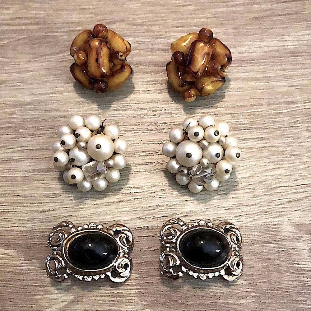 🌟 Vintage Clip On Earrings - Set - Bundle - Shoe Clips